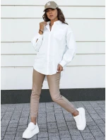 Dámské voskované kalhoty béžové se šňůrkou Dstreet model 21980116 - FashionStreet