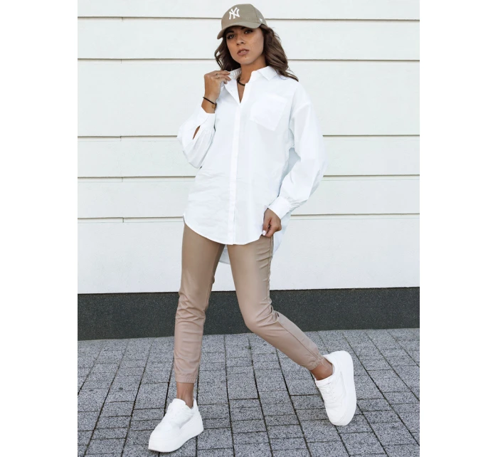 Dámské voskované kalhoty béžové se šňůrkou Dstreet model 21980116 - FashionStreet