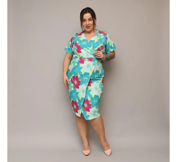 dámské květované šaty v délce ke kolenům model 20070194 - Moon