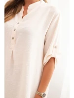 Halenka s delším zadním dílem světlé béžové Halenka s delším zadním dílem světlé béžové