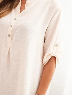 Halenka s delším zadním dílem světlé béžové