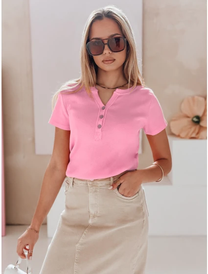 Dámská žebrovaná halenka LOOK růžová Dstreet model 21988817 - FashionStreet