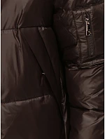 Kurtka damska zimowa pikowana z kapturem brązowa model 22383510 - FashionStreet Kurtka damska zimowa pikowana z kapturem brązowa model 22383510 - FashionStreet