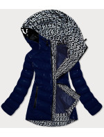 Světle modrá lesklá dámská bunda s ozdobnou podšívkou (XW810X)