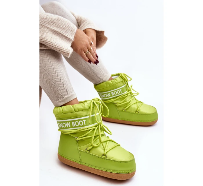 Dámské vázané sněhové boty olivové model 21642412 - Boto