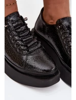 Kožené lakované dámské polobotky na platformě Artiker 57C2041 Černé