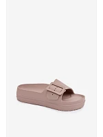 Dámské pěnové sandály na platformě s přezkou Big Star TT274A079 tmavě béžové