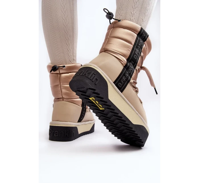 Dámské sněhule se silnou podrážkou, Vegan D.Franklin béžová