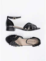 Krásné dámské sandály černé Obcas Krásné dámské sandály černé Obcas