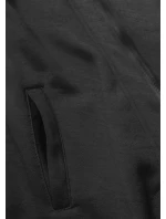 Dlouhá dámská rozepínací mikina v grafitové barvě (AMG815)