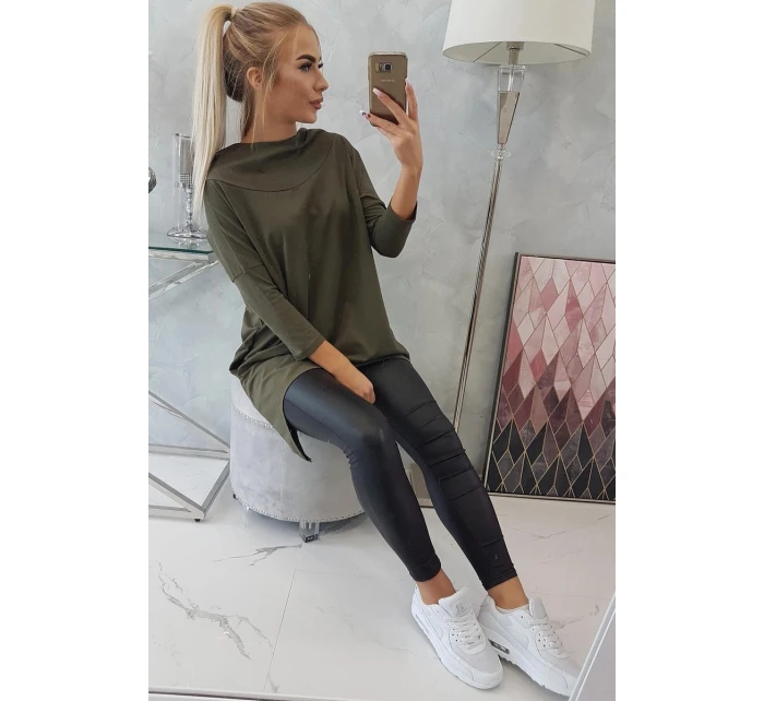 Halenka s model 21755694 potiskem khaki - K-Fashion Halenka s model 21755694 potiskem khaki - K-Fashion