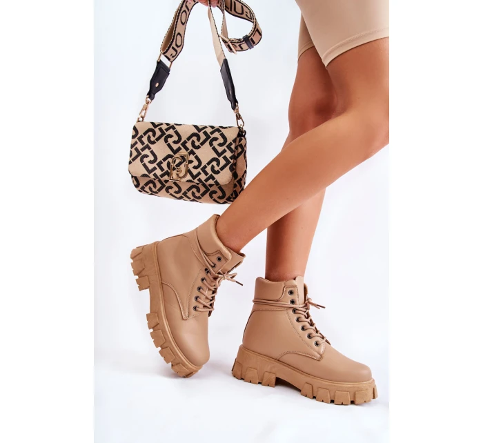 Dámské boty teplé turistické boty Béžové Flavin Dámské boty teplé turistické boty Béžové Flavin