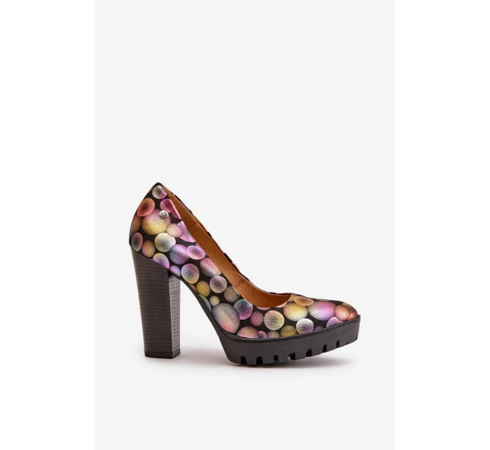 Kožené Lodičky Na Podpatku model 21670476 Multikolor - Maciejka