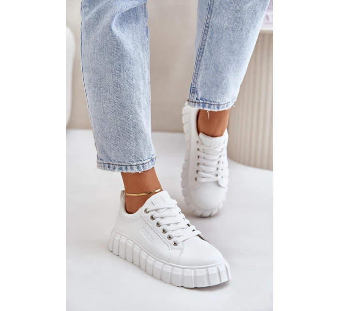 Zateplené Dámské Sneakersy Big Star MM274616 Bílé Zateplené Dámské Sneakersy Big Star MM274616 Bílé