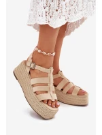 Dámské Sandály S Pásky A Béžové model 21698907 - Boto Dámské Sandály S Pásky A Béžové model 21698907 - Boto