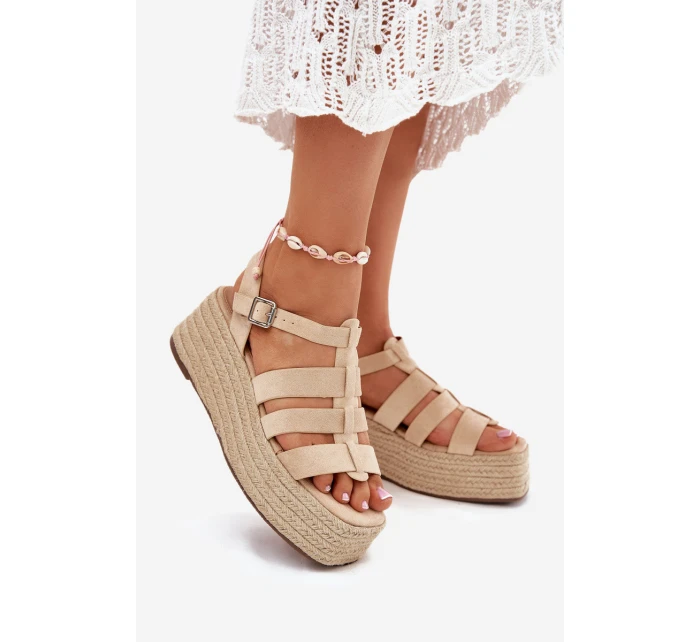 Dámské Sandály S Pásky A Béžové model 21698907 - Boto Dámské Sandály S Pásky A Béžové model 21698907 - Boto