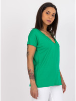Tmavě zelené dámské tričko s krajkou Aileen
