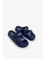 Lehké chlapecké pěnové pantofle s přezkami tmavě modrá Adirnaca Lehké chlapecké pěnové pantofle s přezkami tmavě modrá Adirnaca