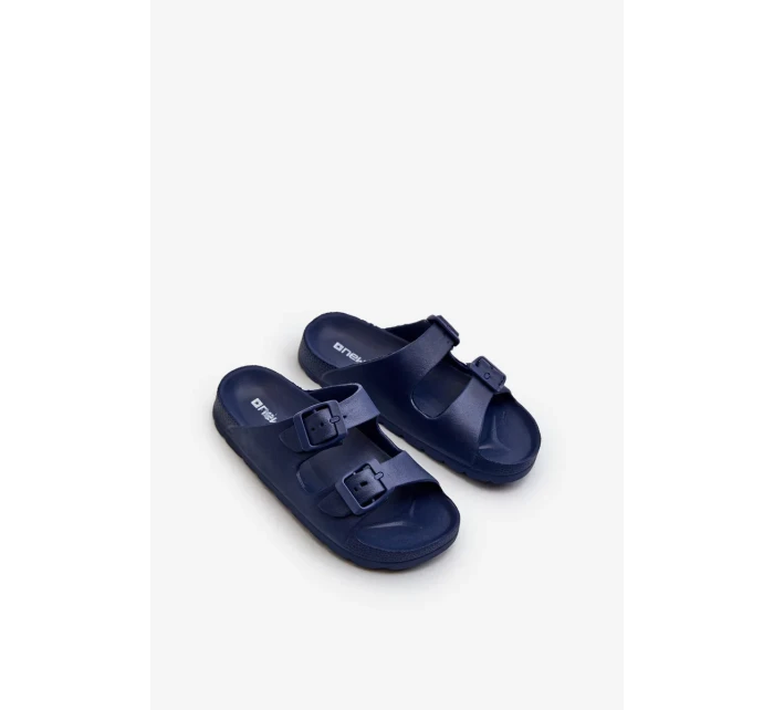 Lehké chlapecké pěnové pantofle s přezkami tmavě modrá Adirnaca Lehké chlapecké pěnové pantofle s přezkami tmavě modrá Adirnaca