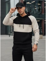Pánská základní mikina s kapucí s a černými pruhy Dstreet model 21986006 - FashionStreet