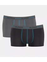 Pánské boxerky Start Hipster C2P box - BROWN - LIGHT COMBINATION - šedá- černá M003 - SLOGGI Pánské boxerky Start Hipster C2P box - BROWN - LIGHT COMBINATION - šedá- černá M003 - SLOGGI
