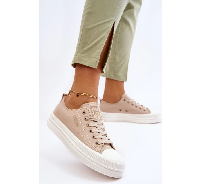 Nízké šněrovací tenisky Big Star LL274969 Béžové Nízké šněrovací tenisky Big Star LL274969 Béžové