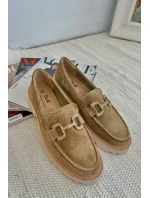 Dámské semišové mokasíny s ozdobou D&A TW117 hnědé Dámské semišové mokasíny s ozdobou D&A TW117 hnědé