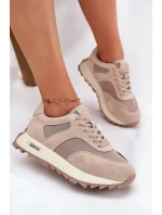 Semišové Sneakersy Na Platformě Dámské Big Star RR274897 HI-POLY SYSTEM Béžové Semišové Sneakersy Na Platformě Dámské Big Star RR274897 HI-POLY SYSTEM Béžové