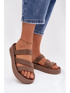 dámské sandály na platformě s pásky Khaki model 21943283 - Boto