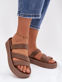 dámské sandály na platformě s pásky Khaki model 21943283 - Boto