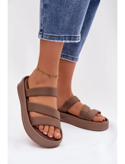 dámské sandály na platformě s pásky Khaki model 21943283 - Boto