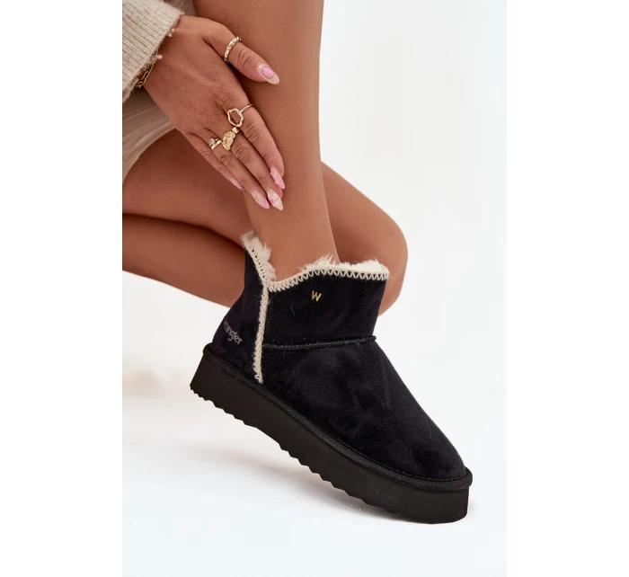 Dámské sněhule Wrangler na platformě – černé