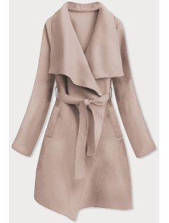 Minimalistický dámský kabát v barvě "nude" (747ART)