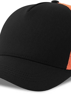 Rapper CottonS 5 panelová Trucker kšiltovka model 22450325 black/orange fluo - Atlantis Headwear