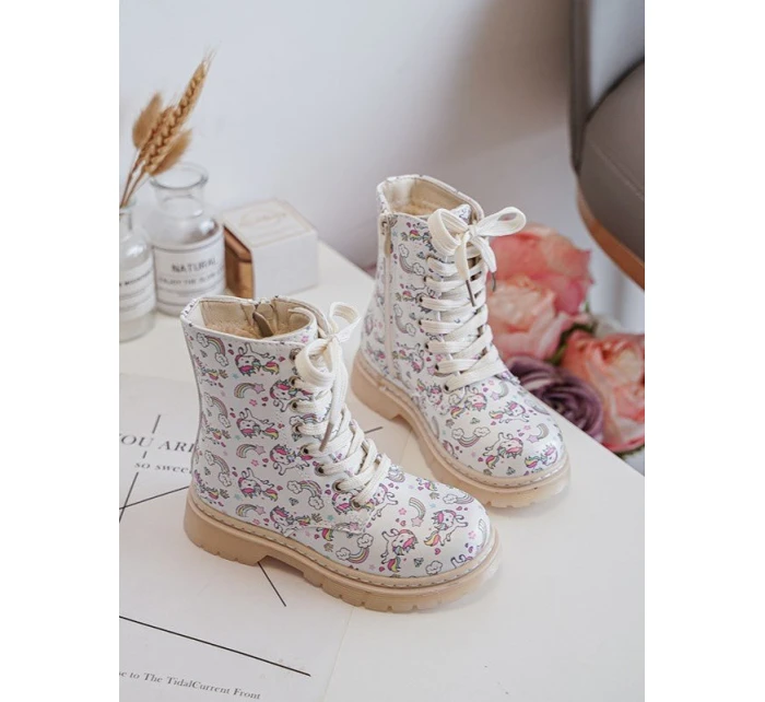 Dětské Boty S Zipem Bežové model 21634754 - Boto