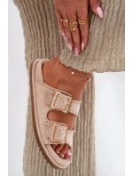 Dámské Sandály S Přezkami A Dekorativním Obšitím Béžové Visley Dámské Sandály S Přezkami A Dekorativním Obšitím Béžové Visley