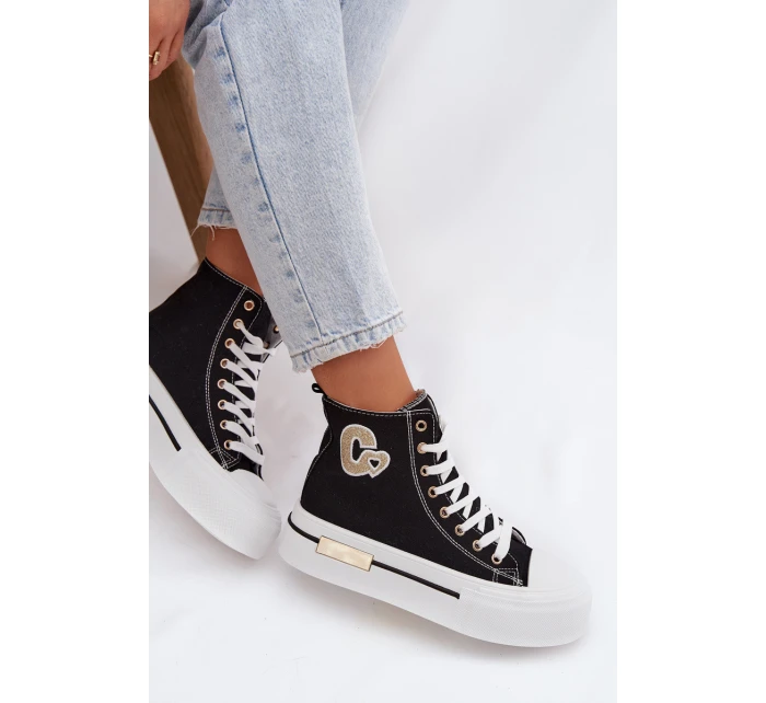 Dámské tenisky na platformě Černé Meloria