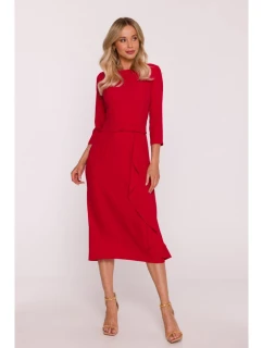 model 21470720 Šaty s volánkem červené - STYLOVE