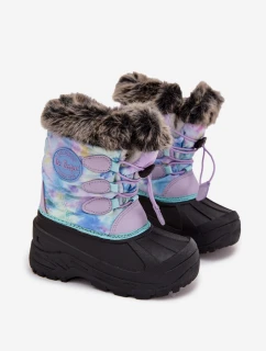 Dívčí sněhule s kožíškem a stahováním Lee Cooper – fialové