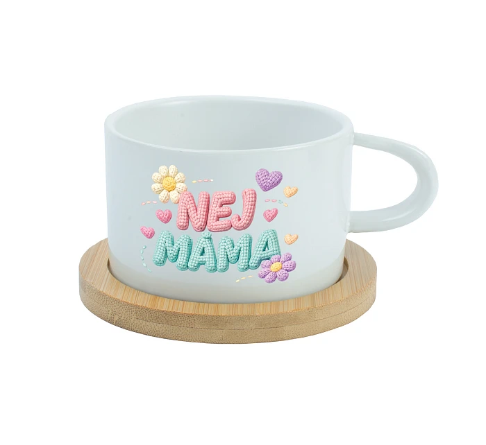 NEJ MÁMA - bílý hrníček makronka 200 ml