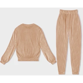 Béžová dámská velurová souprava model 19395769 - J.STYLE