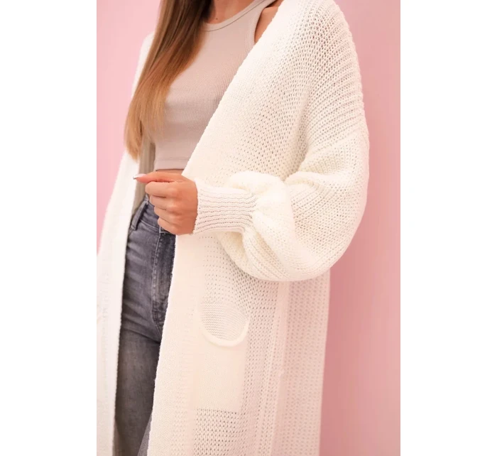 Svetr dlouhý kardigan ecru