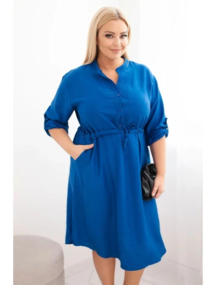 Dámská viskózová sukýnka Plus Size s knoflíky a zavazováním v pase model 21723102 - K-Fashion