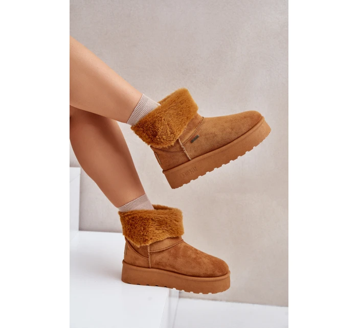 Sněhule na platformě s kožíškem Big Star model 21677558 Camel - Big Star Shoes