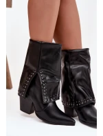 Kovbojky s  a zdobením zateplené Černé model 21747824 - Boto