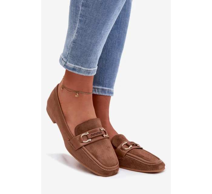 Dámské mokasíny s ozdobným Hnědé model 21997943 - Boto Dámské mokasíny s ozdobným Hnědé model 21997943 - Boto