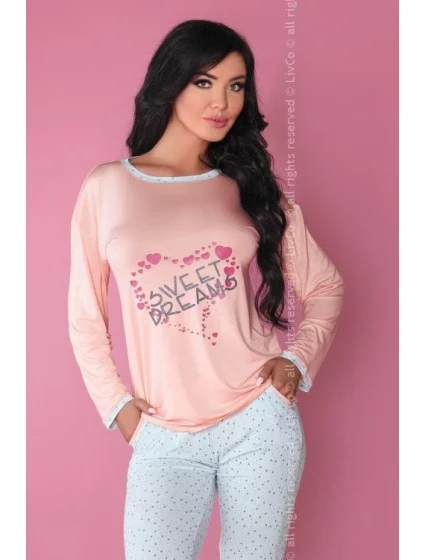 Pyžamo Sweet model 18360424 107 Růžová a modrá - LivCo Corsetti