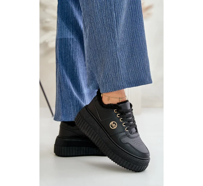 Tenisky Sportovní Boty Dámské Zateplené Na Masivní Podešvi Černé Verissha