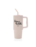 KÁVOHOLIK - růžový cestovní termohrnek 900 ml