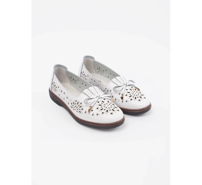 Jedinečné bílé  polobotky dámské bez podpatku